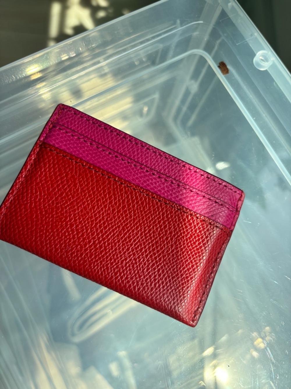 Coach Red & Fushia Pink Credit Card Holder - Picture 2 of 3